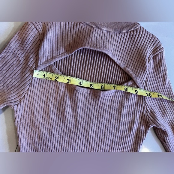 Sexy Brown Ribbed Dress High Split Say What ? Bust Line Plum  Size M - Picture 5 of 16